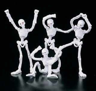 12 Bendable Skeletons HALLOWEEN decor trick or treat