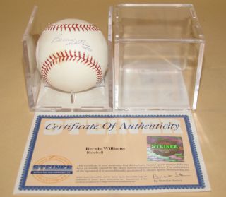 Bernie Williams Signed/Autographed Baseball   Steiner Sports 