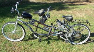 KENT MOTORIZED TANDEM BICYCLE GAS POWERED 30MPH FOR TWO ADULTS 125MPG 