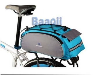 Multi Function Bicycle Bag Blue Bike Rear Seat Carrier Basket Rack 