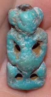   Ancient Egyptian Turquoise Faience Amulet of BES 3000 Years Old
