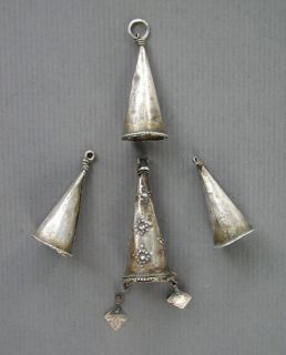 Four Silver Berber Necklace Elements Valley of The Draa South Morocco 