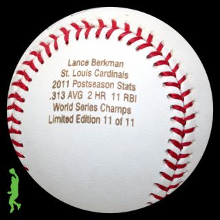 Lance Berkman Signed Auto 2011 World Series Champs Baseball Ball 
