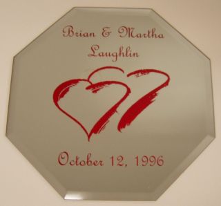 Personalized 12 Wedding Engraved Mirror Center Piece