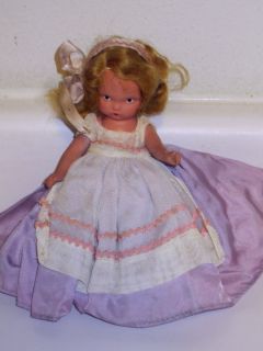 Original Vintage Bisque Nancy Ann Storybook Doll in Lavender Dress