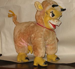 Vintage BIJOU TOY Mambo Moo Dairy COW or BULL Large Plush Rubber face 