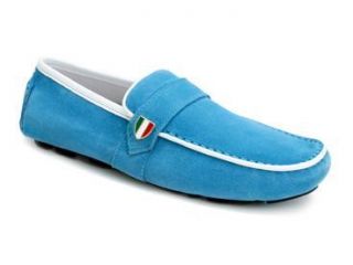Bacco Bucci Mens Gervais Driver Shoes Turquoise All Szs