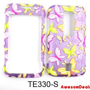 Cell Phone Cover Case for Huawei Ascend M860 Trans Butterflies Purple 