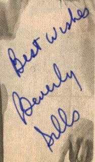 Beverly Sills Authentic Signed Original Autographed