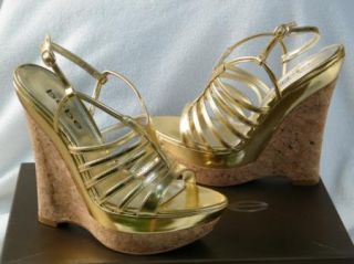 BEBE SHOES sandals platform WEDGES BERTON GOLD