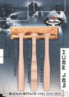 Derek Jeter Bernie Williams Soriano 02 Fleer Box Score Triple Bat 300 