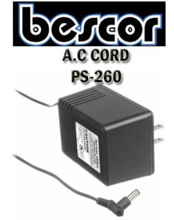 Bescor PS260 AC Cord for Bescor MP 101 Motorized Pan Head