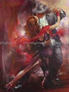 New Modern Vintage Portrait Oil Paintings Painting Canvas Lover Tango 