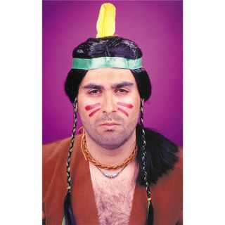 Indian Big Chief Mens Fancy Dress Costume Party Wig