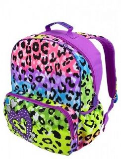   Girls Rainbow Cheeta Backpack Animal Print 6 7 8 9 10 12 14 16 NEW
