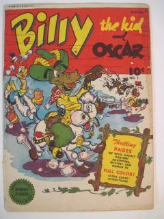 BILLY THE KID AND OSCAR #1 WINTER 1945 FAWCETT COMICS DRAWN BY BRADY 
