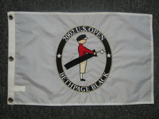 US OPEN 2002 BETHPAGE BLACK EMBROIDERED PIN FLAG   TIGERS 2ND 