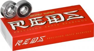Bones Bearings   Bones Super REDS Skateboard Bearings (8mm, 8 Pack)