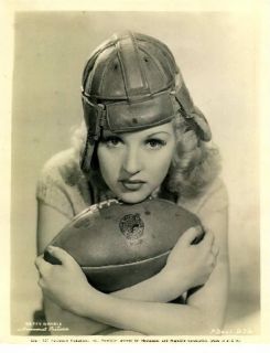 Betty Grable 32 Sexy Portrait Old Football Helmet Ball