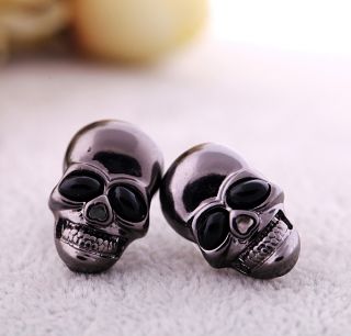 Betsey johnson Cool Black Skull head Earring studs for man and women 
