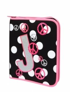 New Justice Girls School Peace Sign Backpack Polka Dot Binder Initial 