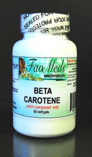 Beta Carotene, High Quality antioxidant, Vitamin A, Made in USA  60 