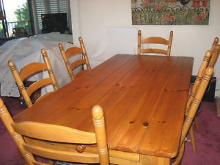 ETHAN ALLEN   FARM TABLE with Utensil drawer + plus (6) Chairs   PICK 