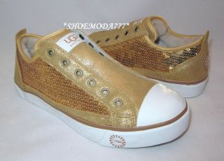 UGG Laela Sparkles Sneaker Shoes Gold New US 6 7 8 8.5 9.5 10 11 (4.5 