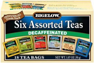 Bigelow 6 18 Ct Boxes Assorted Decafffeinated Tea Bags 6 Varieties 108 