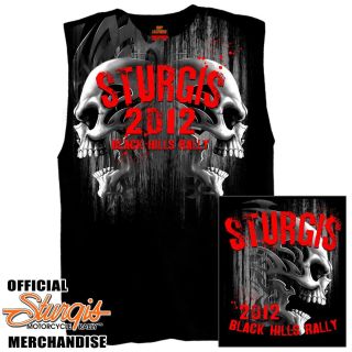 2012 Sturgis Bike Motorcycle Rally Black Shooter Sleeveless T Shirt Sz 