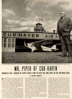 Excellent 5 PG 1945 Article on William Thomas Piper of The Piper 