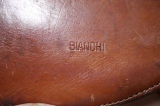 Vintage BIANCHI Thick Leather Saddle ATV Scabbard .44 Handgun Holster 