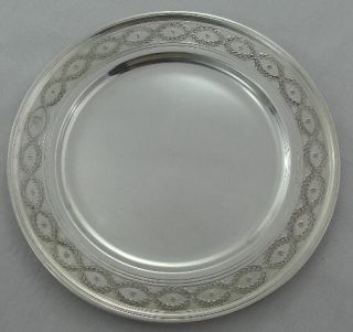   PATTERN Sterling Silver 7 BREAD/BUTTER PLATES w/CHASED WHEAT BORDER