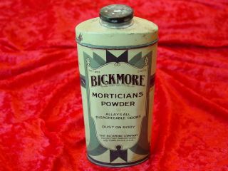 Very Rare Antique Bickmore Morticians Powder Tin Embalming Dust 100 