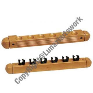 Billiard Pool Snooker Wooden Wall Mount Table Cue Rack for 6 Cue S 