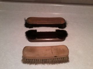 Vintage Pool Table Brushes with Wooden Handles