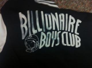 BBC Billionaire Boys Club Varsity Jacket Size XL Black White