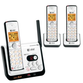 AT&T CL82309 DECT 6.0 Cordless Phone, Black/Silver, 3 Handsets