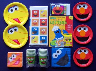 Elmo Big Bird Cookie Monster Sesame Street Birthday Party Set Supplies 