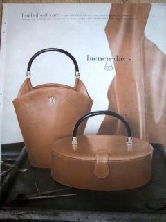 1953 Bienen Davis Calf Leather Purse Handbag Color Ad