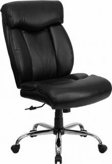 Big & Tall 350lb Capacity Black Leather Office Computer Desk Chair