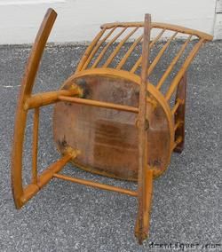 Early Country Pine Stenciled Windsor Armed Rocker Chair