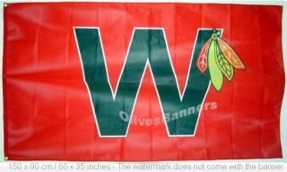Deluxe Sign Chicago Blackhawks w Win 3x5ft Flag Banner