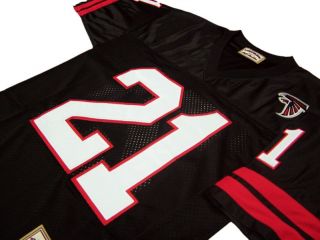   21 Atlanta Falcons Black Sewn Throwback Mens Size Jersey