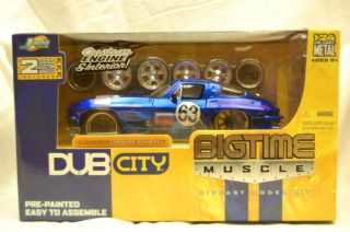 big time muscle by Jada Toys 1 24 scale blue 1963 chevy corvette sting 