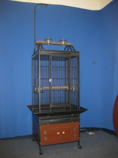 24 x 22 x 63 Parrot Bird Perch Stand Birds Cage Cages with 