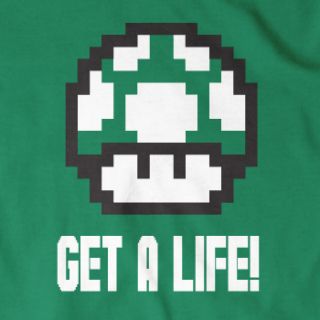 Get A Life T Shirt Nintendo 1up Extra Life Video Game Mushroom Super 