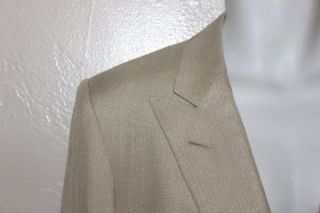 Bijan $10 600 Ultra RARE Solid Cream Raw 100 Silk DB Suit 42 52 OMG 