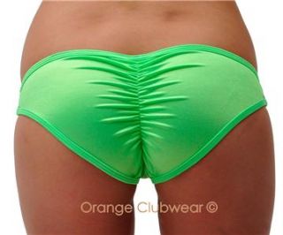 Neon Green GoGo Rave Scrunch Butt Bikini Bottoms Shorts