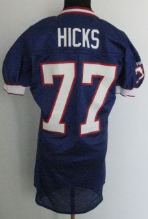 1999 Buffalo Bills John Hicks #77 Game Used Blue Home Jersey BILL0384